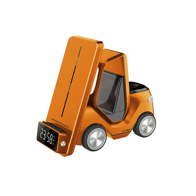 🔥最後の機会!本日限りの特別セール! 🔥机上用の自動車型無線充電式スマホスタンド、スマホ・イヤホン・ウォッチのための高速充電対応の3合1無線充電器